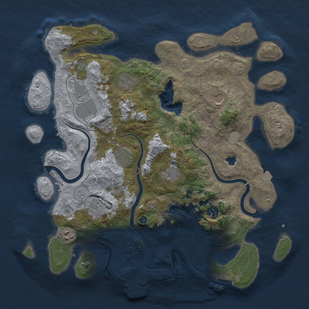 Rust Map: Procedural Map, Size: 4000, Seed: 2072112930, 15 Monuments