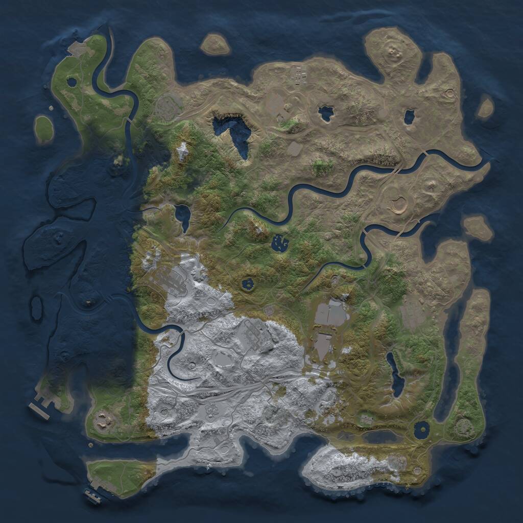 Rust Map: Procedural Map, Size: 4500, Seed: 7779, 17 Monuments