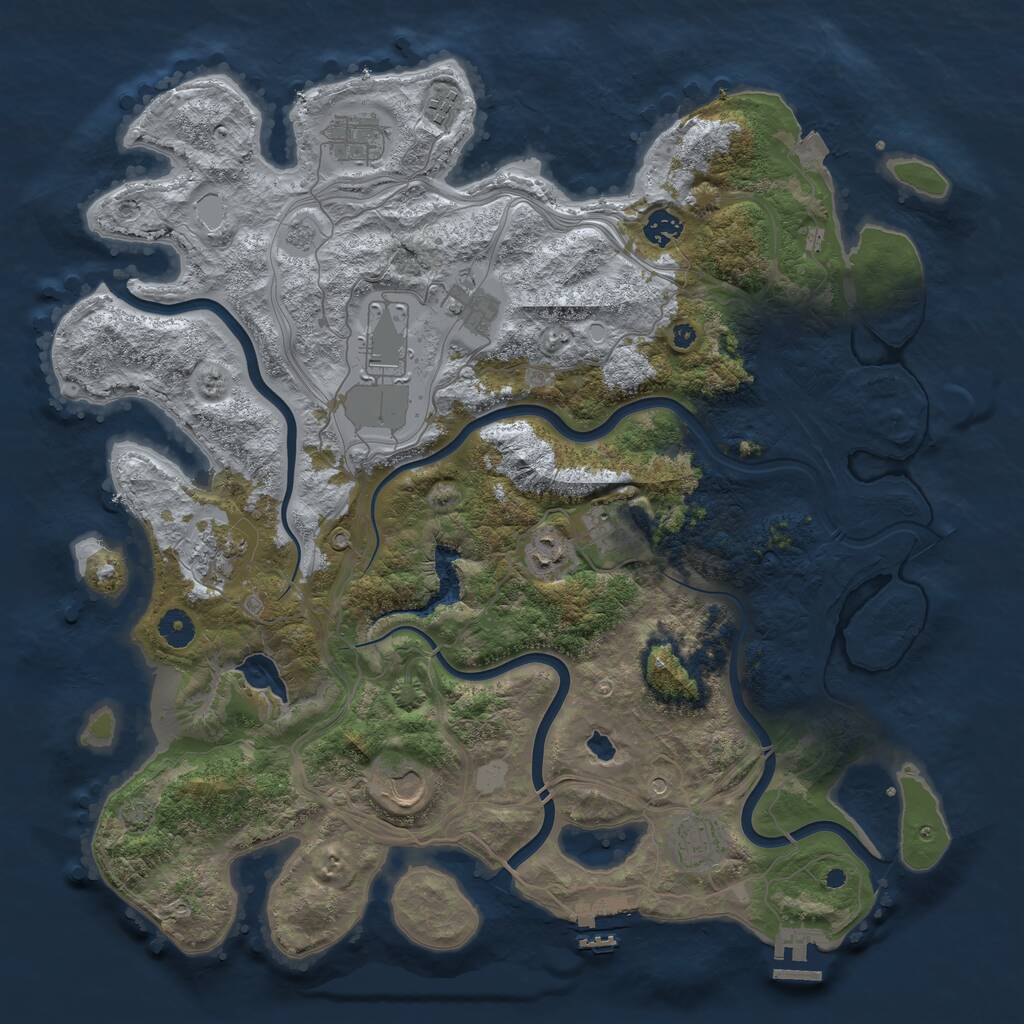 Rust Map: Procedural Map, Size: 4250, Seed: 314566873, 16 Monuments