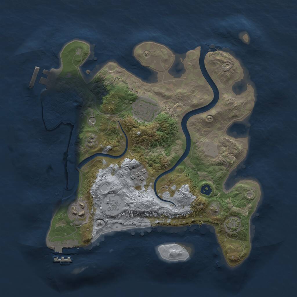 Rust Map: Procedural Map, Size: 2700, Seed: 190873, 9 Monuments