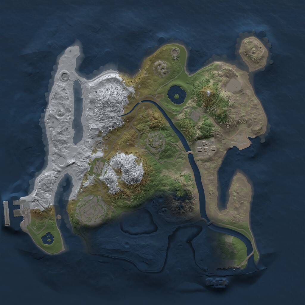 Rust Map: Procedural Map, Size: 2500, Seed: 22814880, 7 Monuments