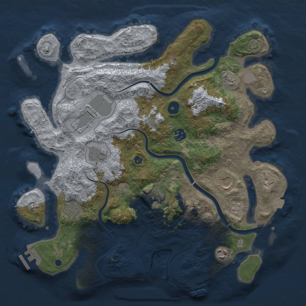 Rust Map: Procedural Map, Size: 3750, Seed: 8912312, 14 Monuments