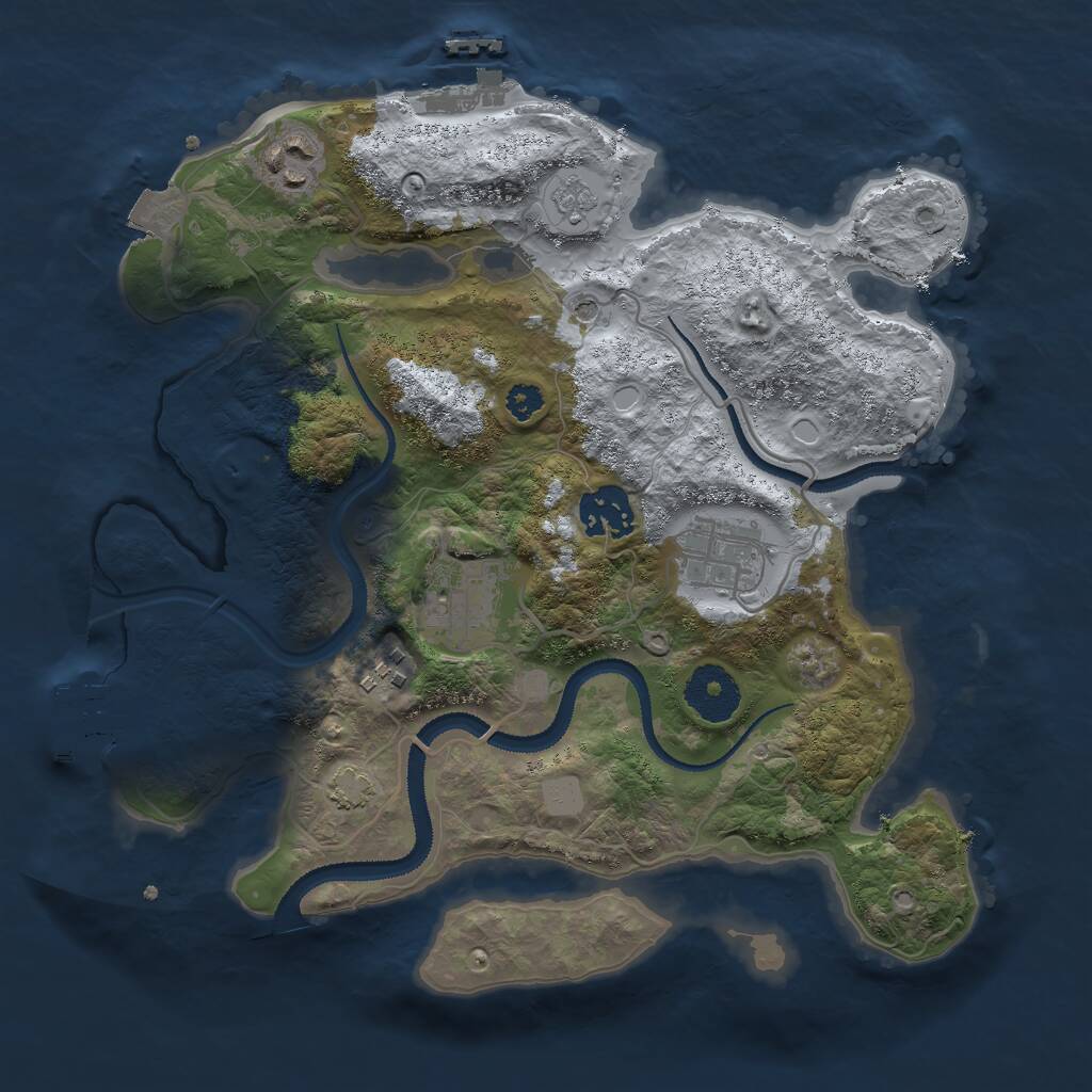 Rust Map: Procedural Map, Size: 3000, Seed: 8693692, 11 Monuments