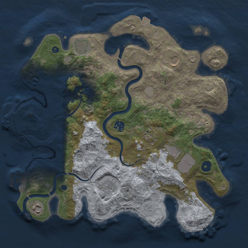 Rust Map: Procedural Map, Size: 3500, Seed: 310230870, 14 Monuments