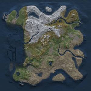 Thumbnail Rust Map: Procedural Map, Size: 3600, Seed: 375784296, 15 Monuments