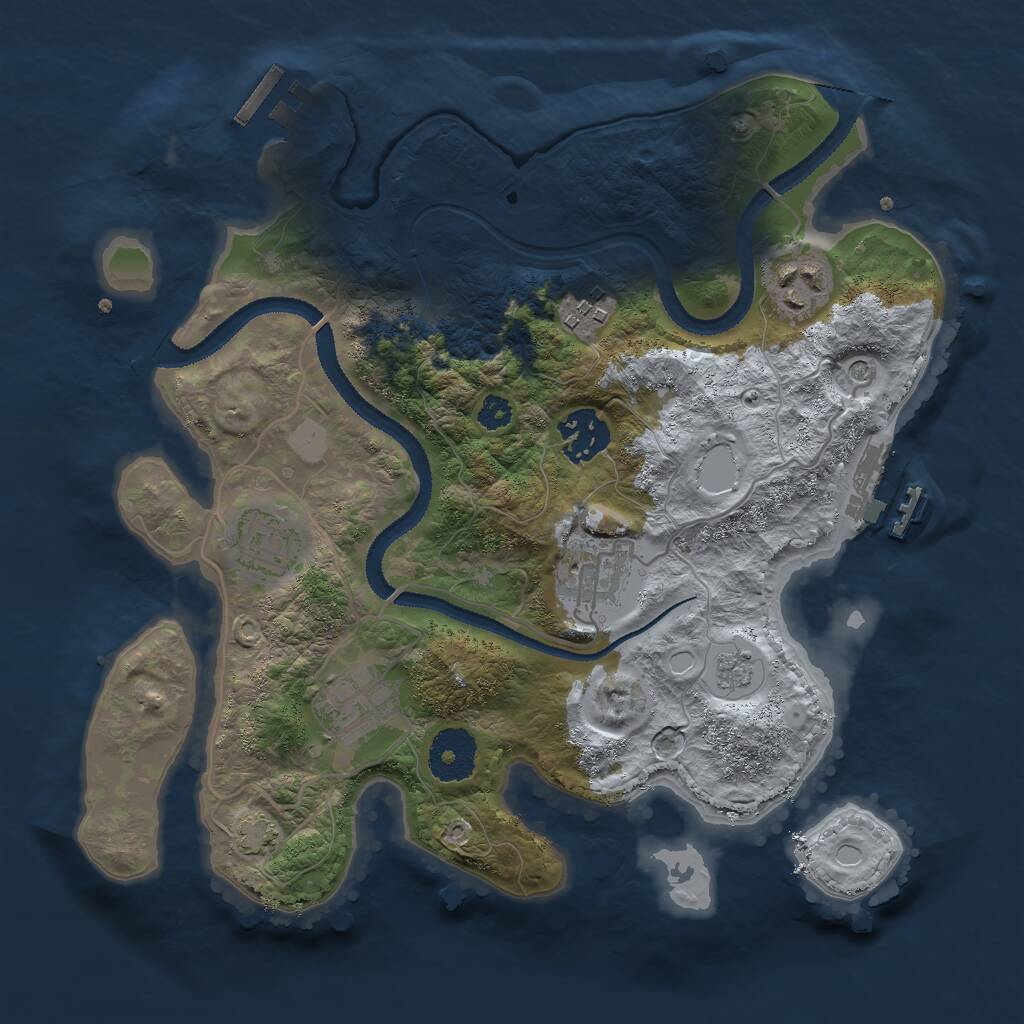 Rust Map: Procedural Map, Size: 3000, Seed: 13121337, 12 Monuments