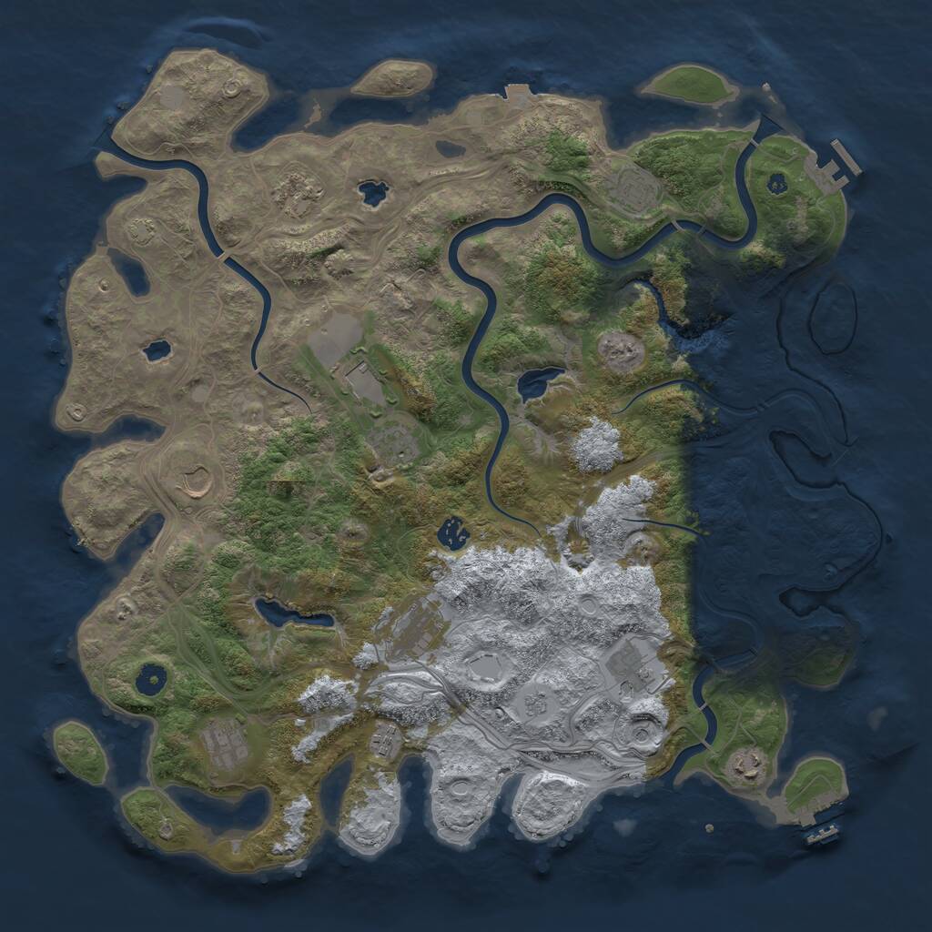 Rust Map: Procedural Map, Size: 4500, Seed: 470187822, 17 Monuments