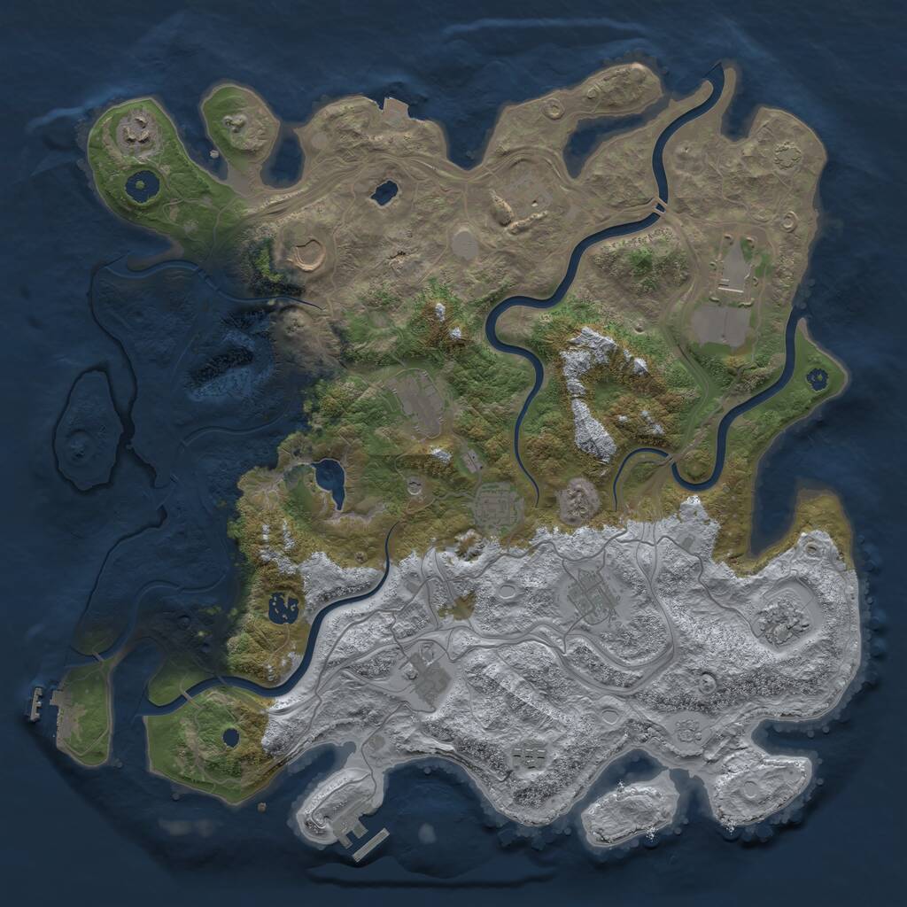 Rust Map: Procedural Map, Size: 4250, Seed: 1503129900, 17 Monuments