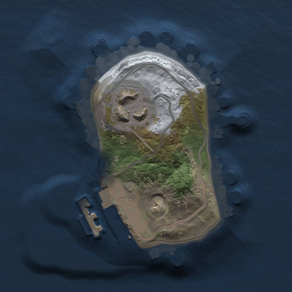 Rust Map: Procedural Map, Size: 1150, Seed: 1418785963, 3 Monuments