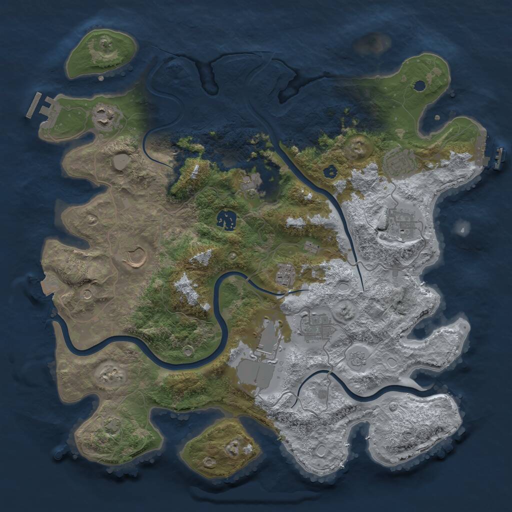 Rust Map: Procedural Map, Size: 3750, Seed: 622145369, 15 Monuments