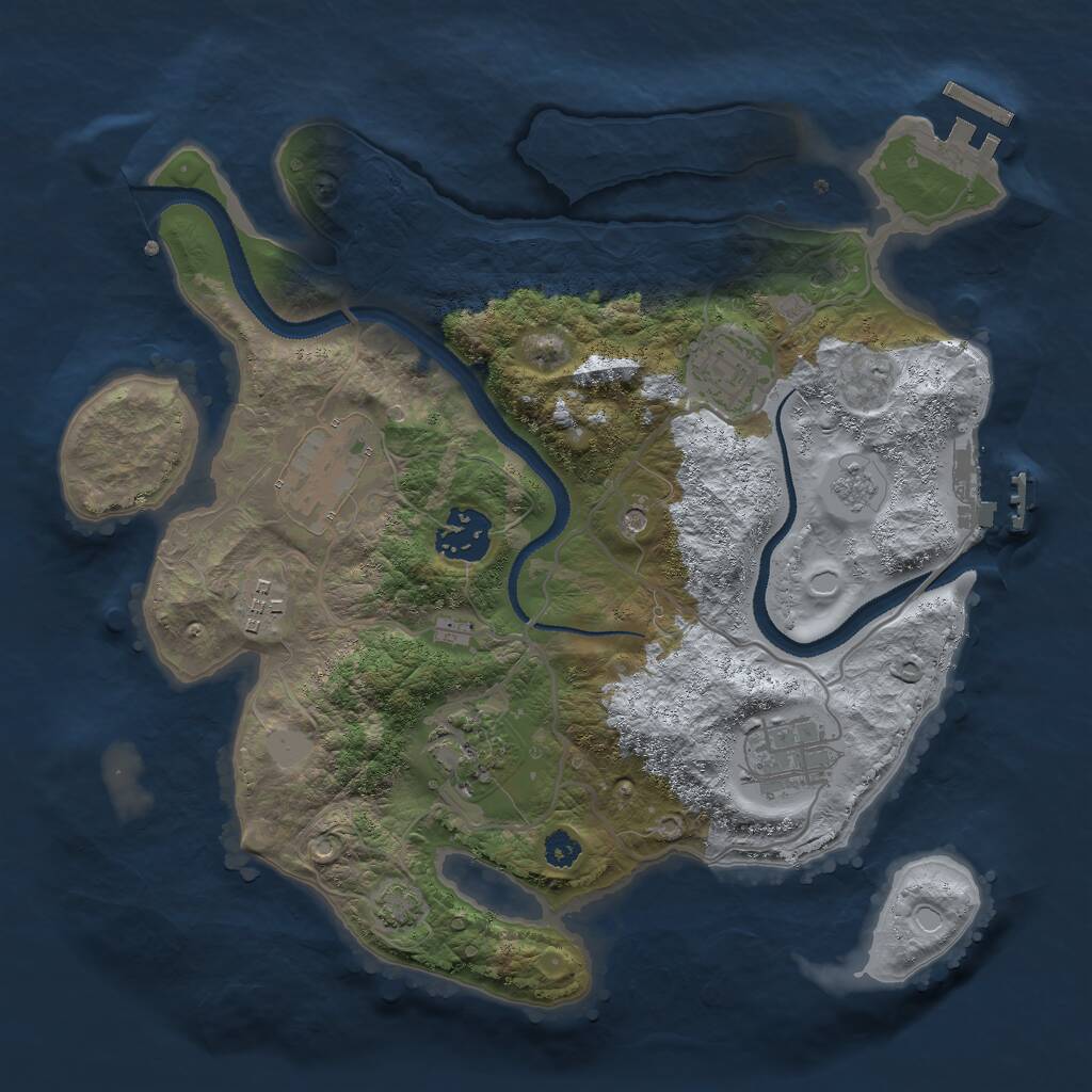 Rust Map: Procedural Map, Size: 3000, Seed: 9413520, 12 Monuments