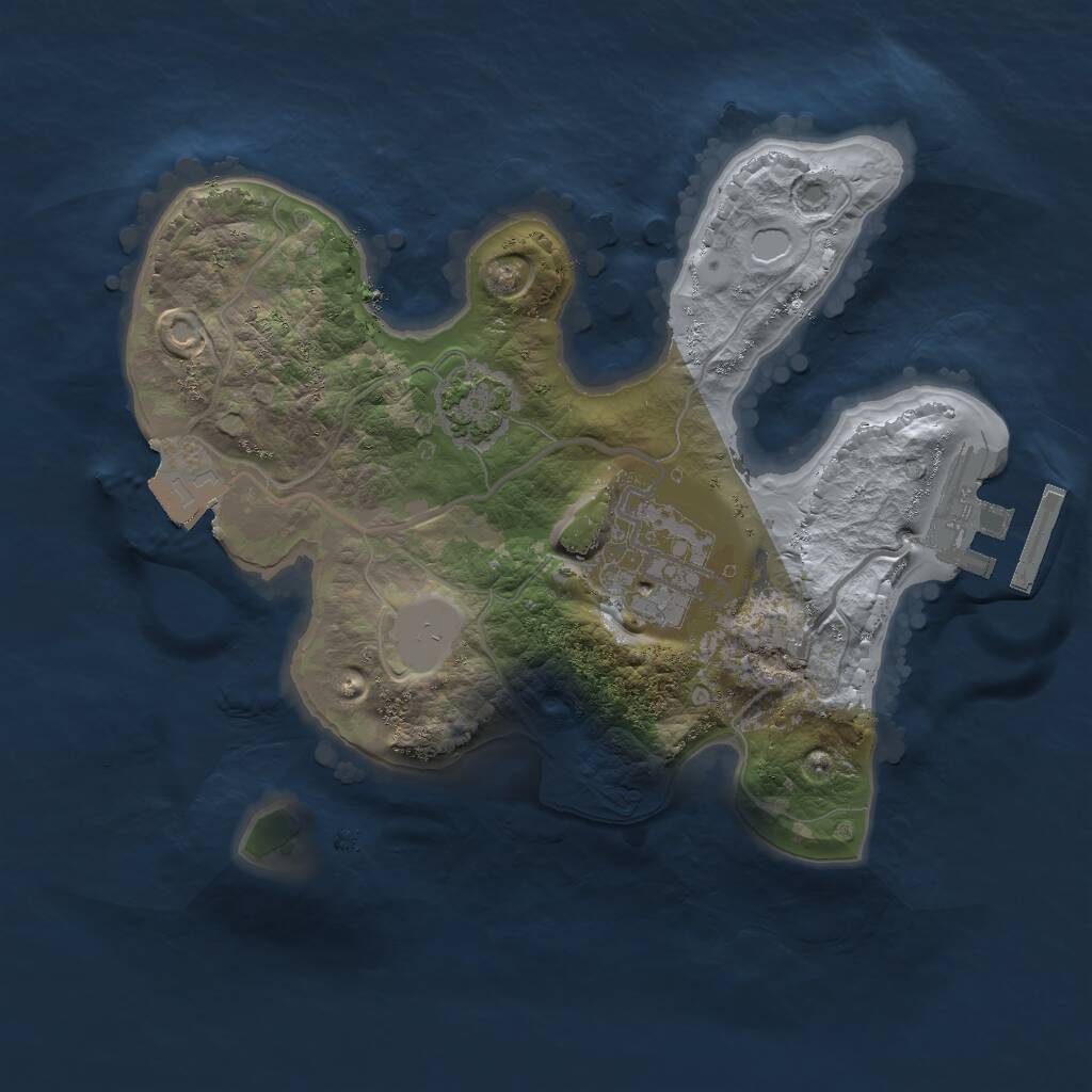 Rust Map: Procedural Map, Size: 2000, Seed: 1499476927, 4 Monuments