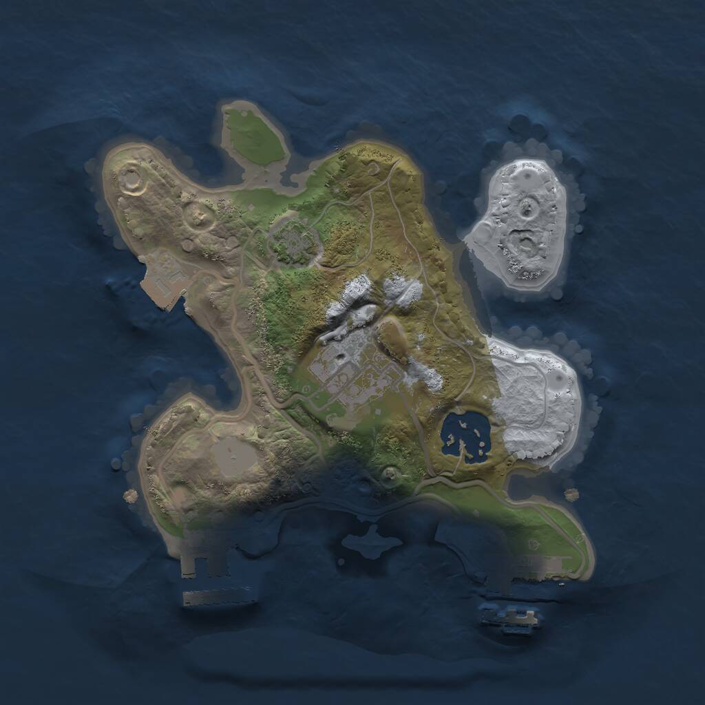 Rust Map: Procedural Map, Size: 2000, Seed: 1660149844, 6 Monuments