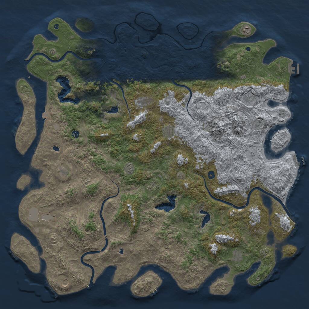 Rust Map: Procedural Map, Size: 6000, Seed: 502789099, 17 Monuments