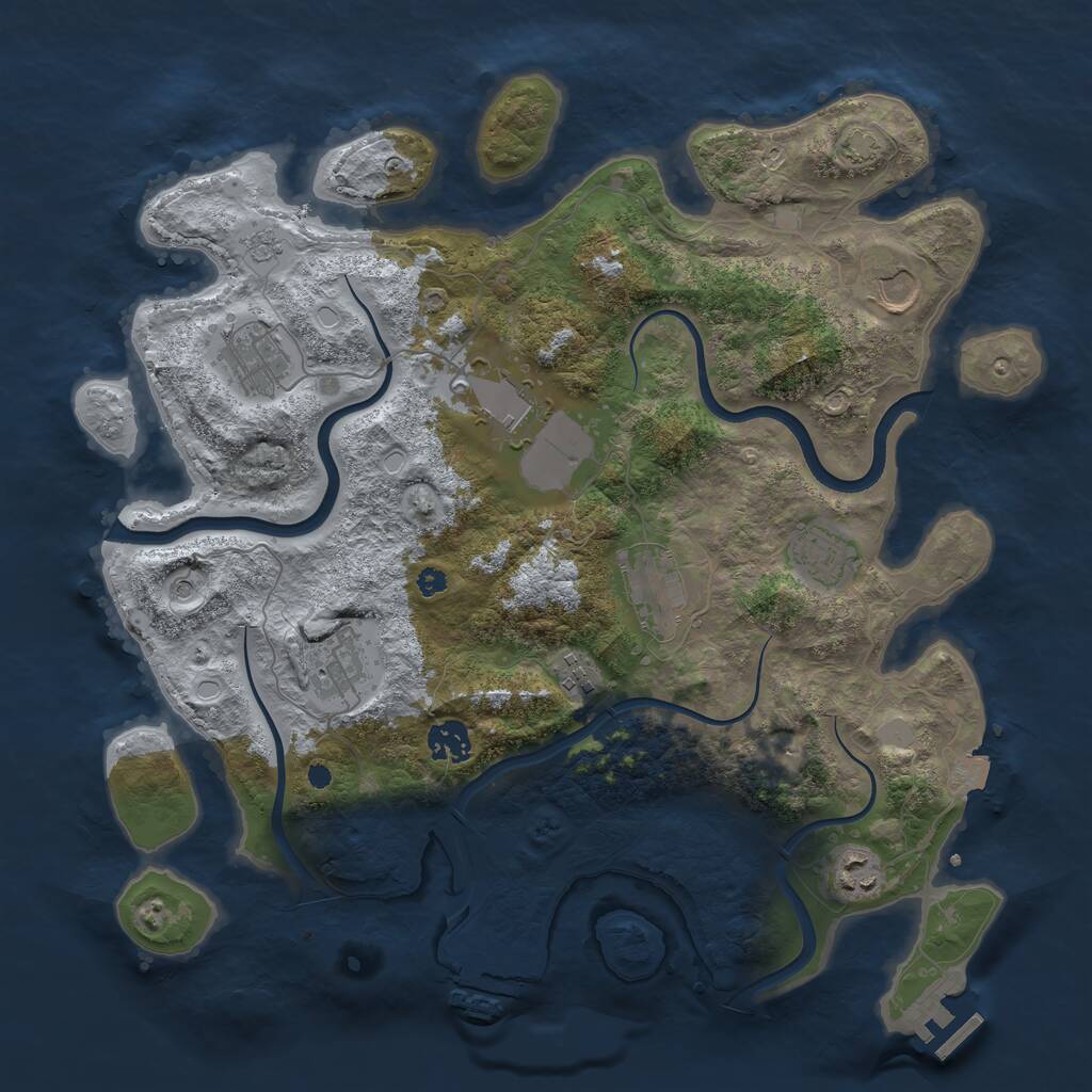 Rust Map: Procedural Map, Size: 3750, Seed: 1754880315, 15 Monuments