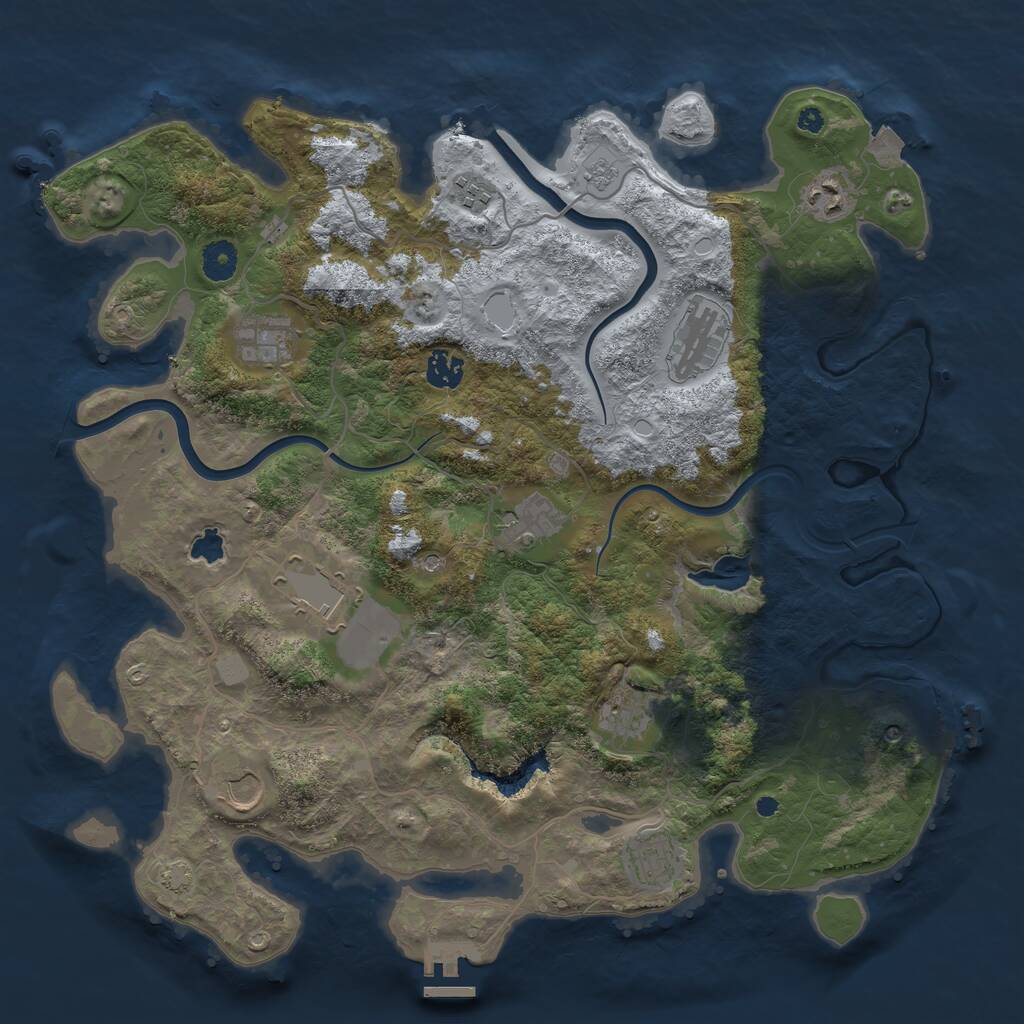 Rust Map: Procedural Map, Size: 4000, Seed: 252066039, 16 Monuments