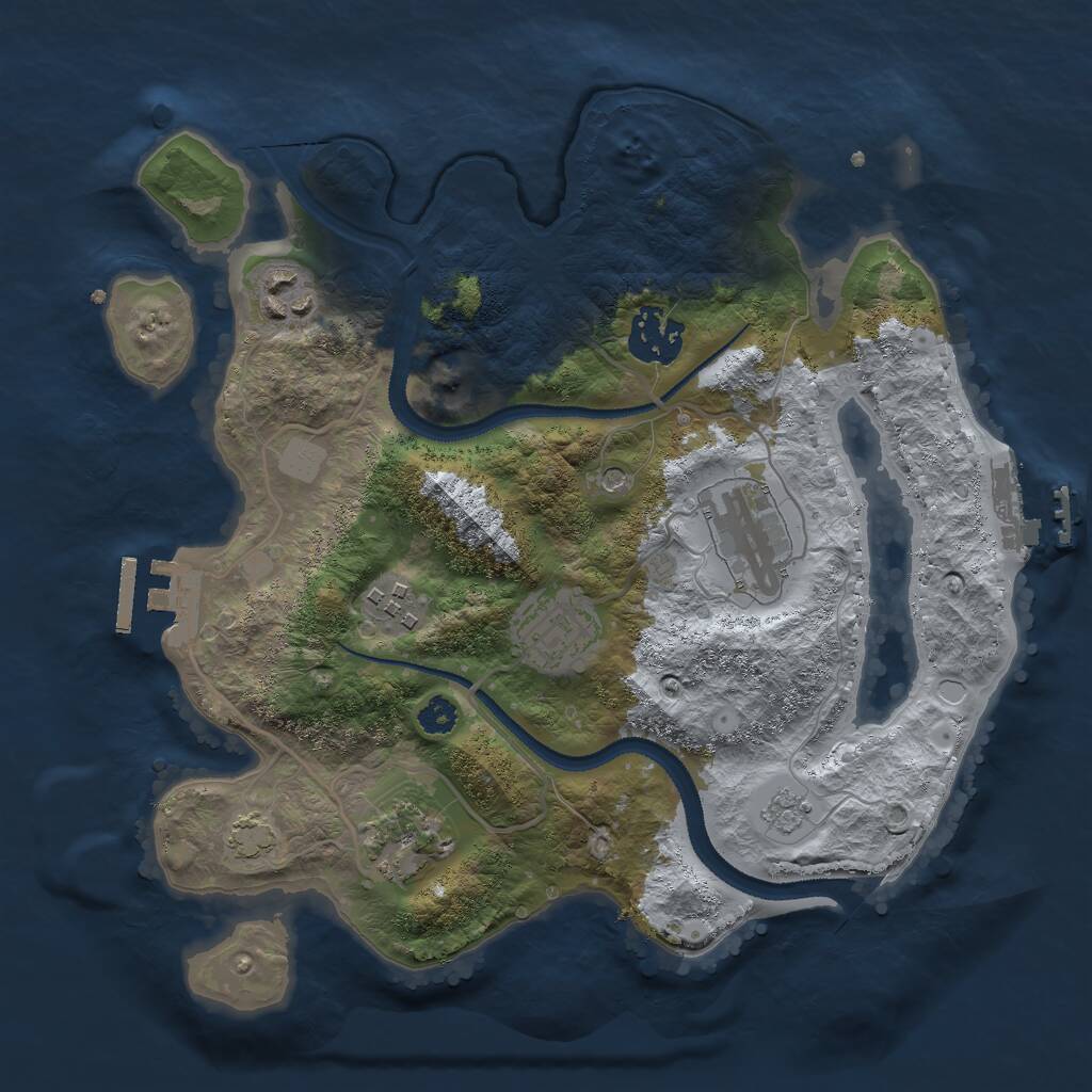 Rust Map: Procedural Map, Size: 2900, Seed: 35466, 12 Monuments