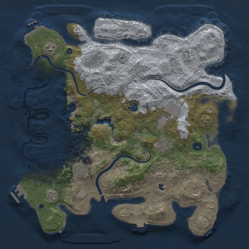 Rust Map: Procedural Map, Size: 4000, Seed: 602161927, 15 Monuments
