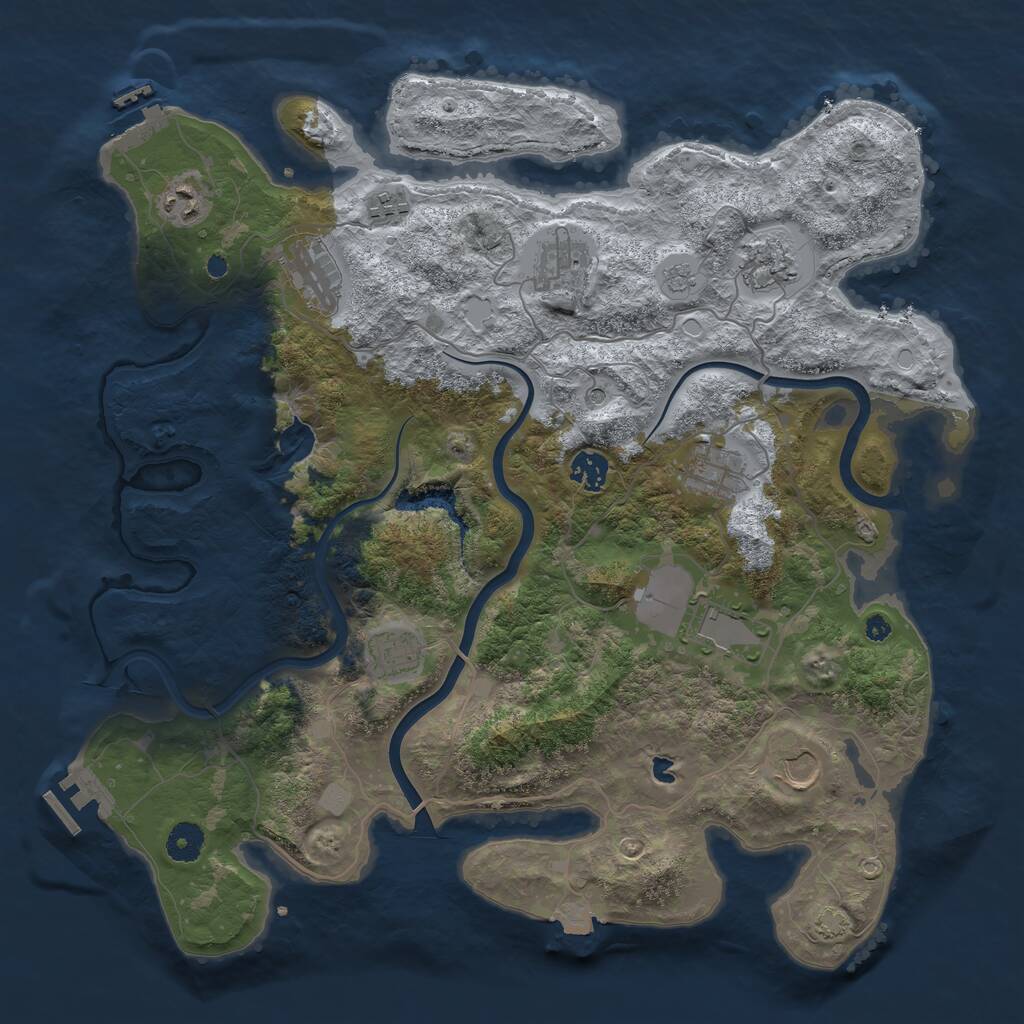 Rust Map: Procedural Map, Size: 4000, Seed: 602161927, 16 Monuments