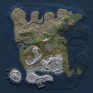 Thumbnail Rust Map: Procedural Map, Size: 3000, Seed: 32463, 11 Monuments
