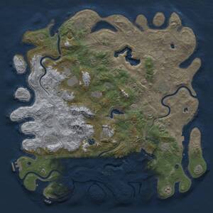 Thumbnail Rust Map: Procedural Map, Size: 5000, Seed: 629859047, 17 Monuments