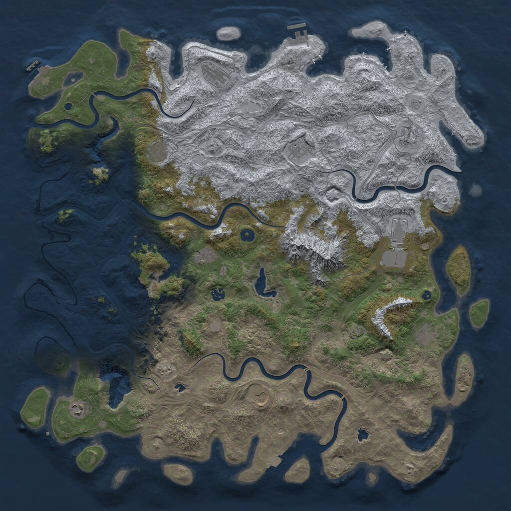 Rust Map: Procedural Map, Size: 5500, Seed: 94744406, 17 Monuments