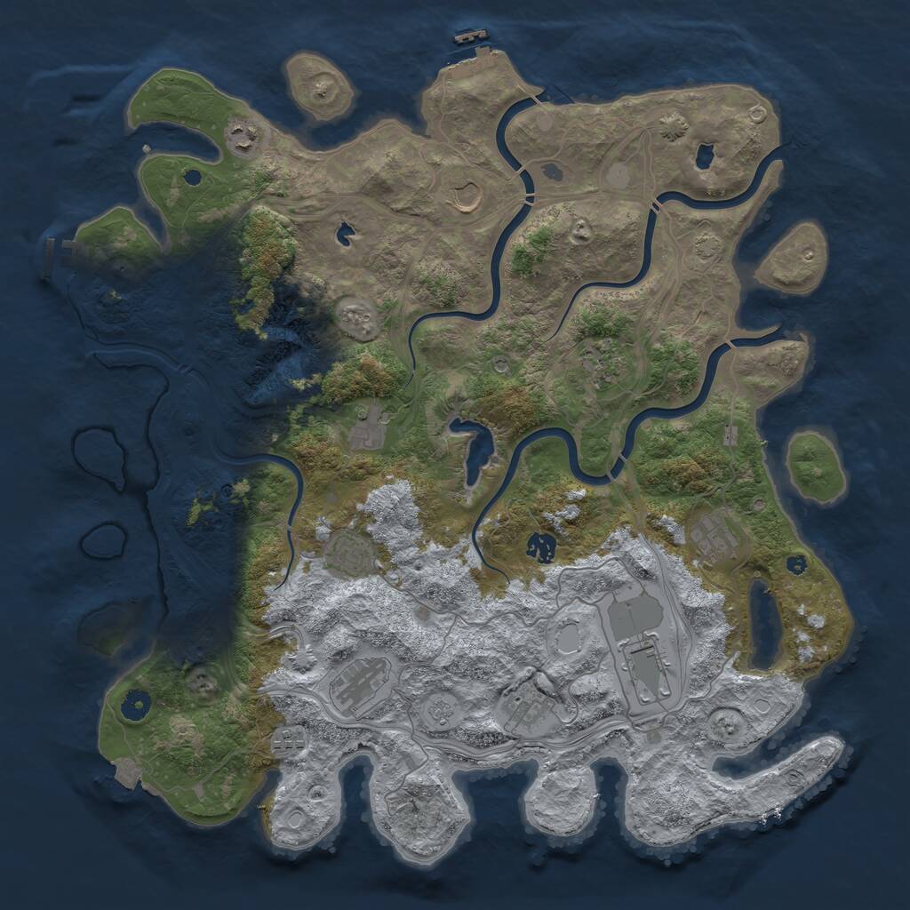 Rust Map: Procedural Map, Size: 4500, Seed: 131256320, 17 Monuments