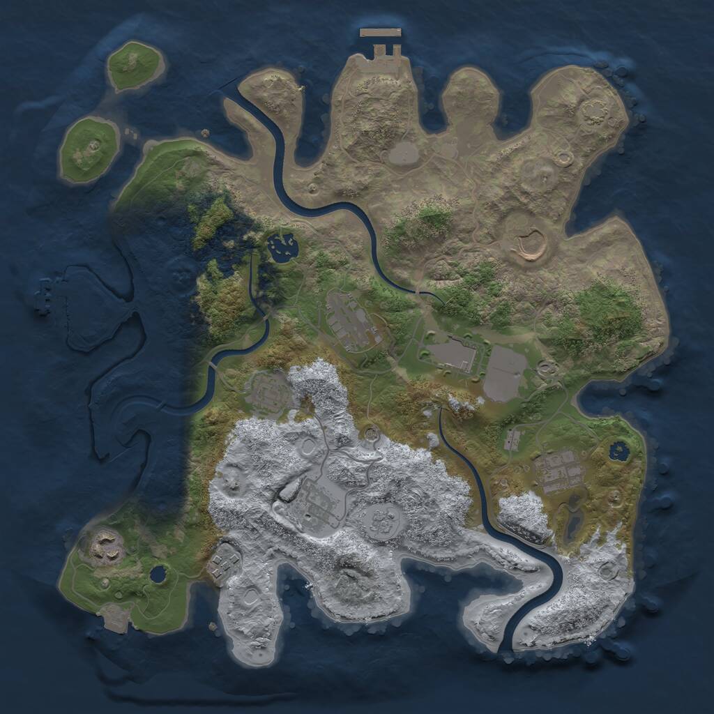 Rust Map: Procedural Map, Size: 3500, Seed: 19842421, 15 Monuments