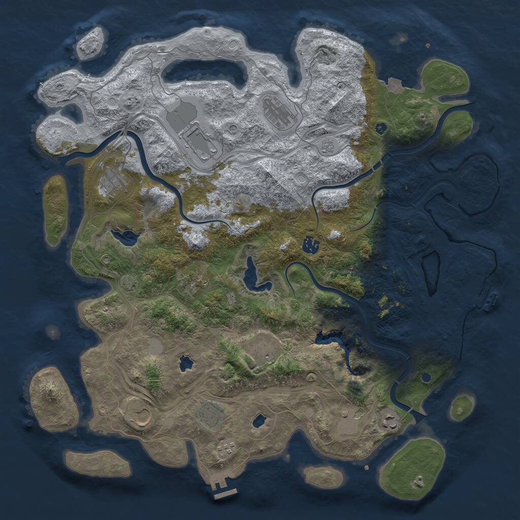 Rust Map: Procedural Map, Size: 4500, Seed: 584152203, 17 Monuments
