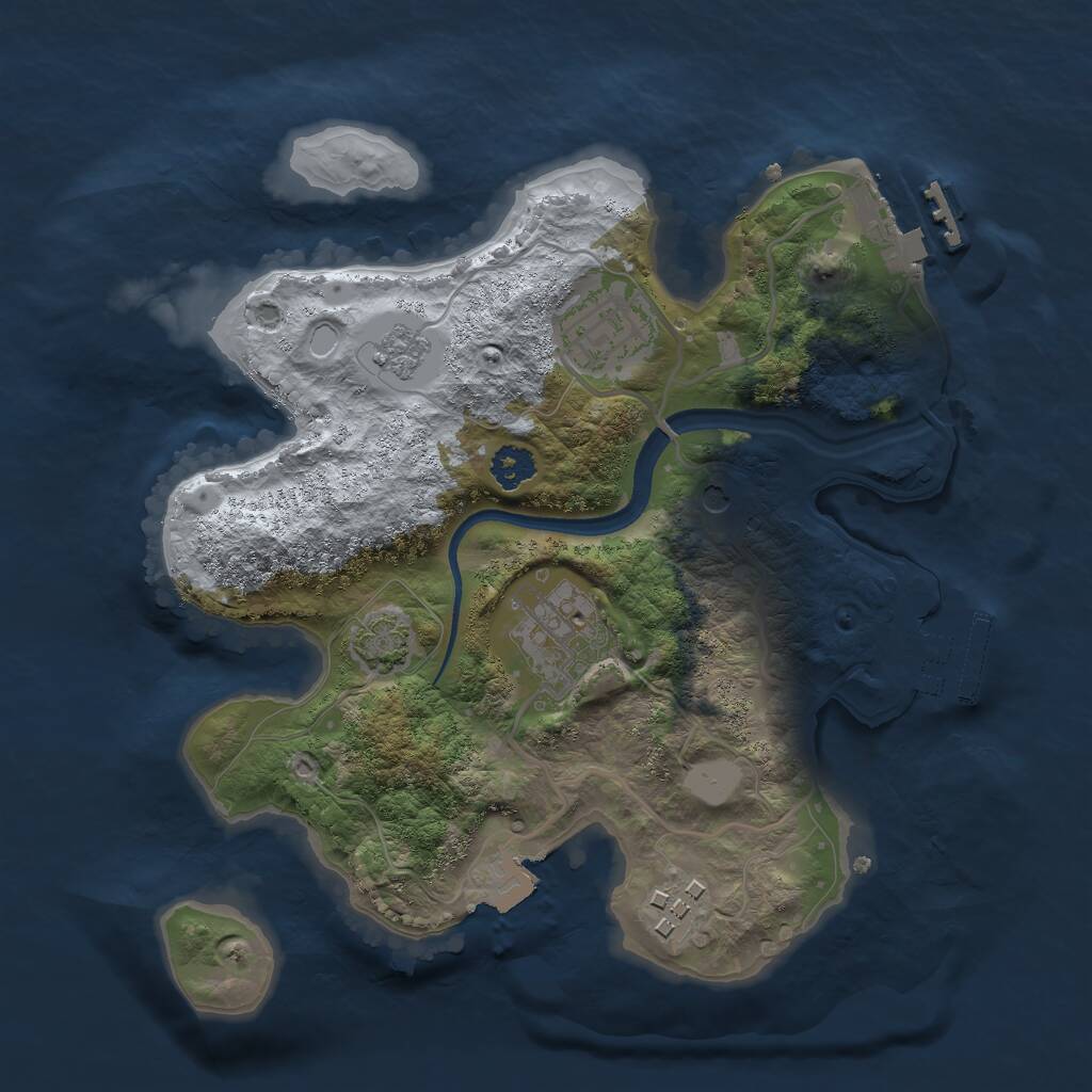 Rust Map: Procedural Map, Size: 2500, Seed: 1685973050, 9 Monuments