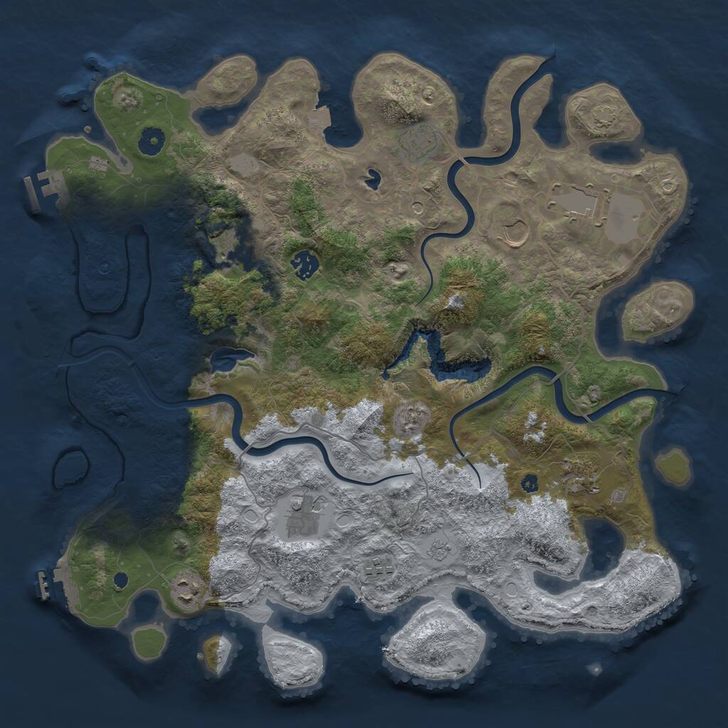 Rust Map: Procedural Map, Size: 4000, Seed: 4321534, 15 Monuments