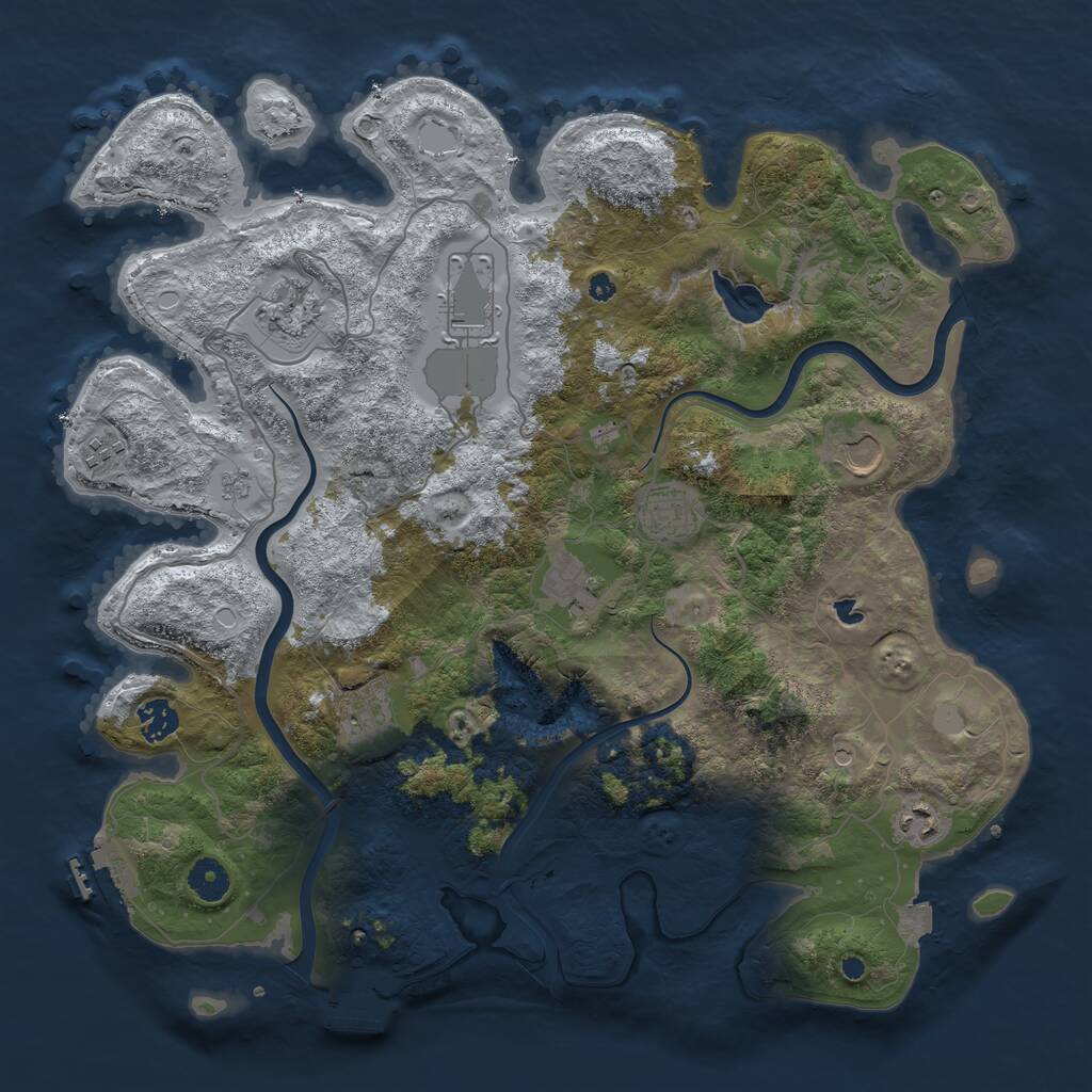 Rust Map: Procedural Map, Size: 4000, Seed: 98620573, 15 Monuments