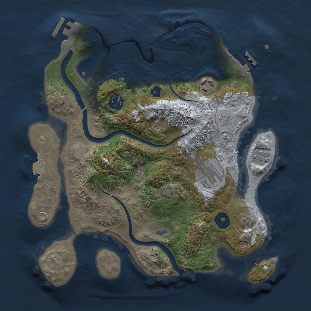 Rust Map: Procedural Map, Size: 3000, Seed: 365725051, 10 Monuments