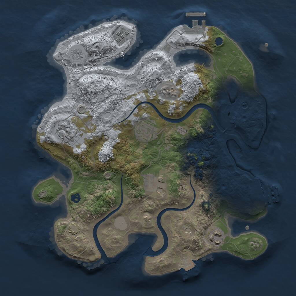 Rust Map: Procedural Map, Size: 3000, Seed: 25680968, 11 Monuments