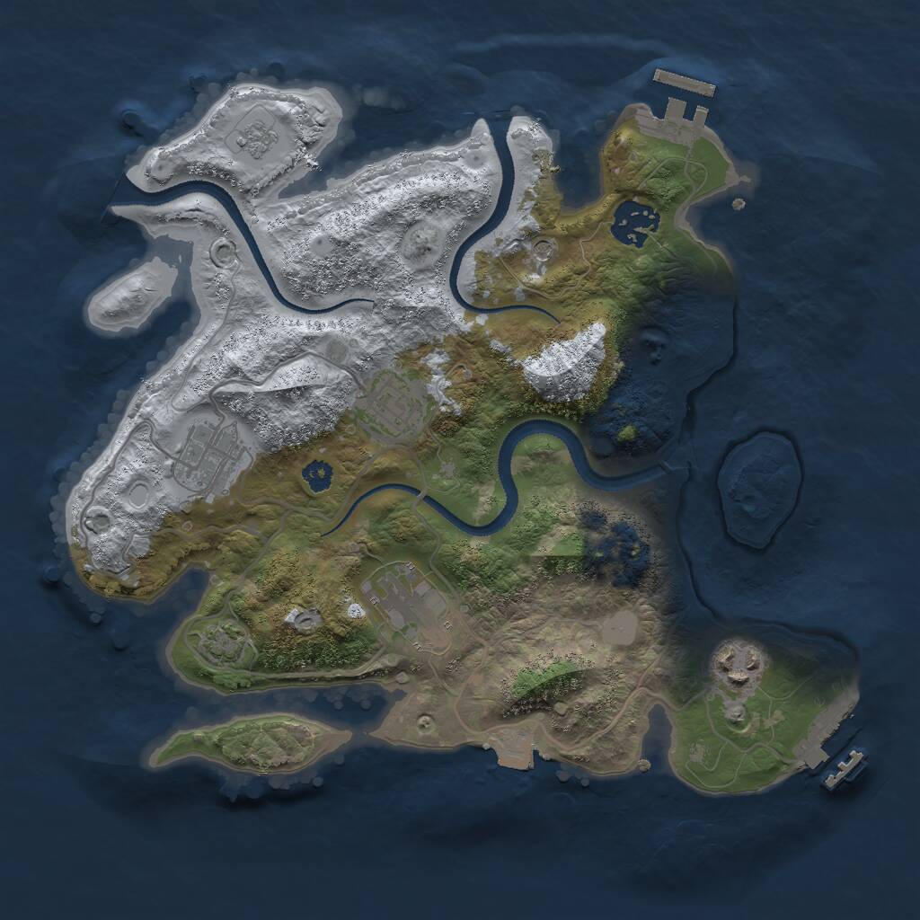 Rust Map: Procedural Map, Size: 3000, Seed: 26262, 11 Monuments