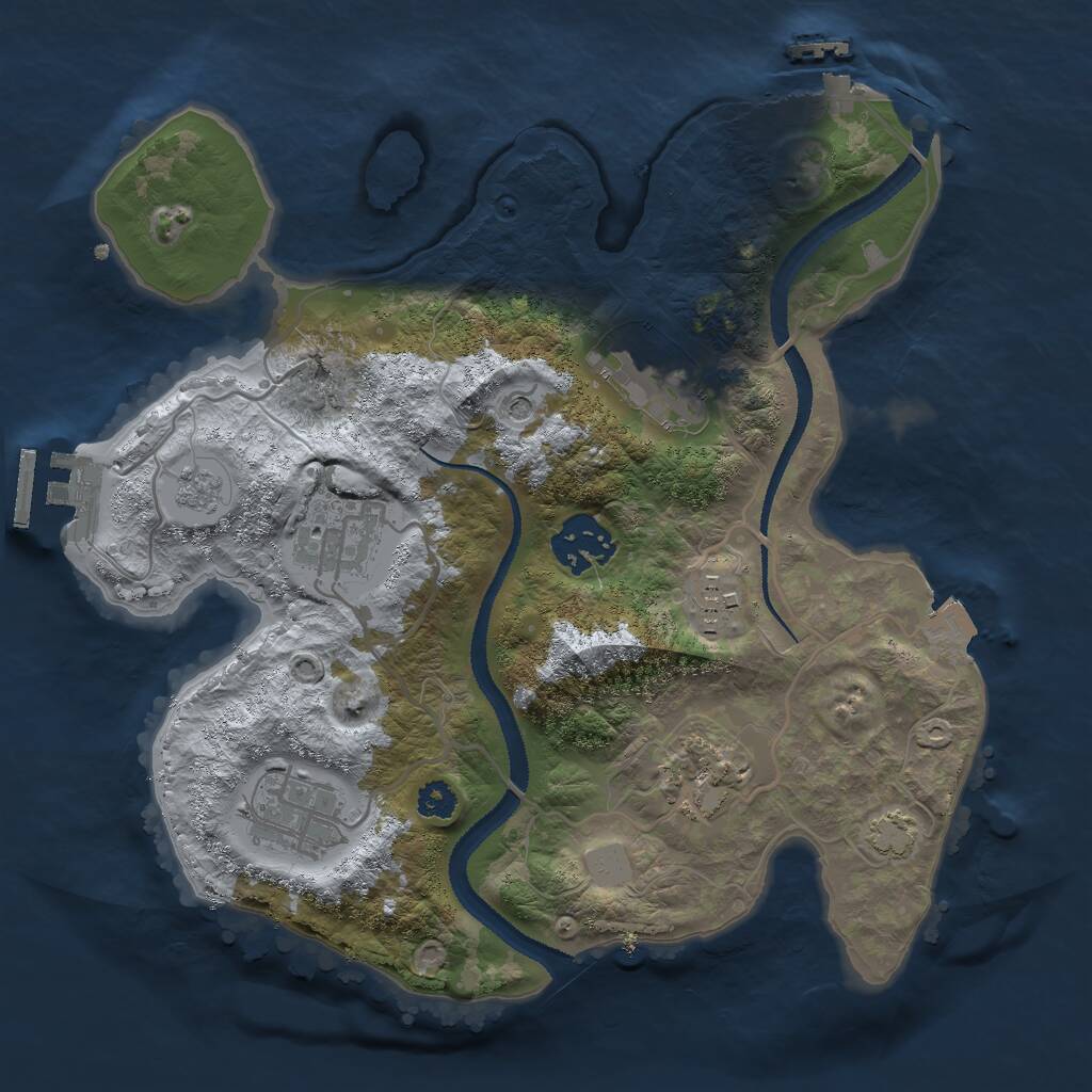 Rust Map: Procedural Map, Size: 2800, Seed: 27, 12 Monuments