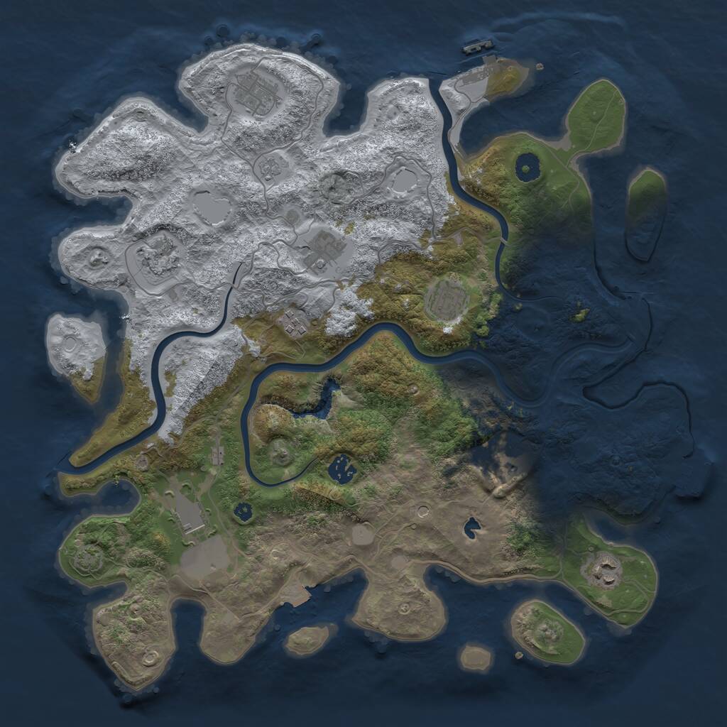 Rust Map: Procedural Map, Size: 4000, Seed: 217581455, 15 Monuments
