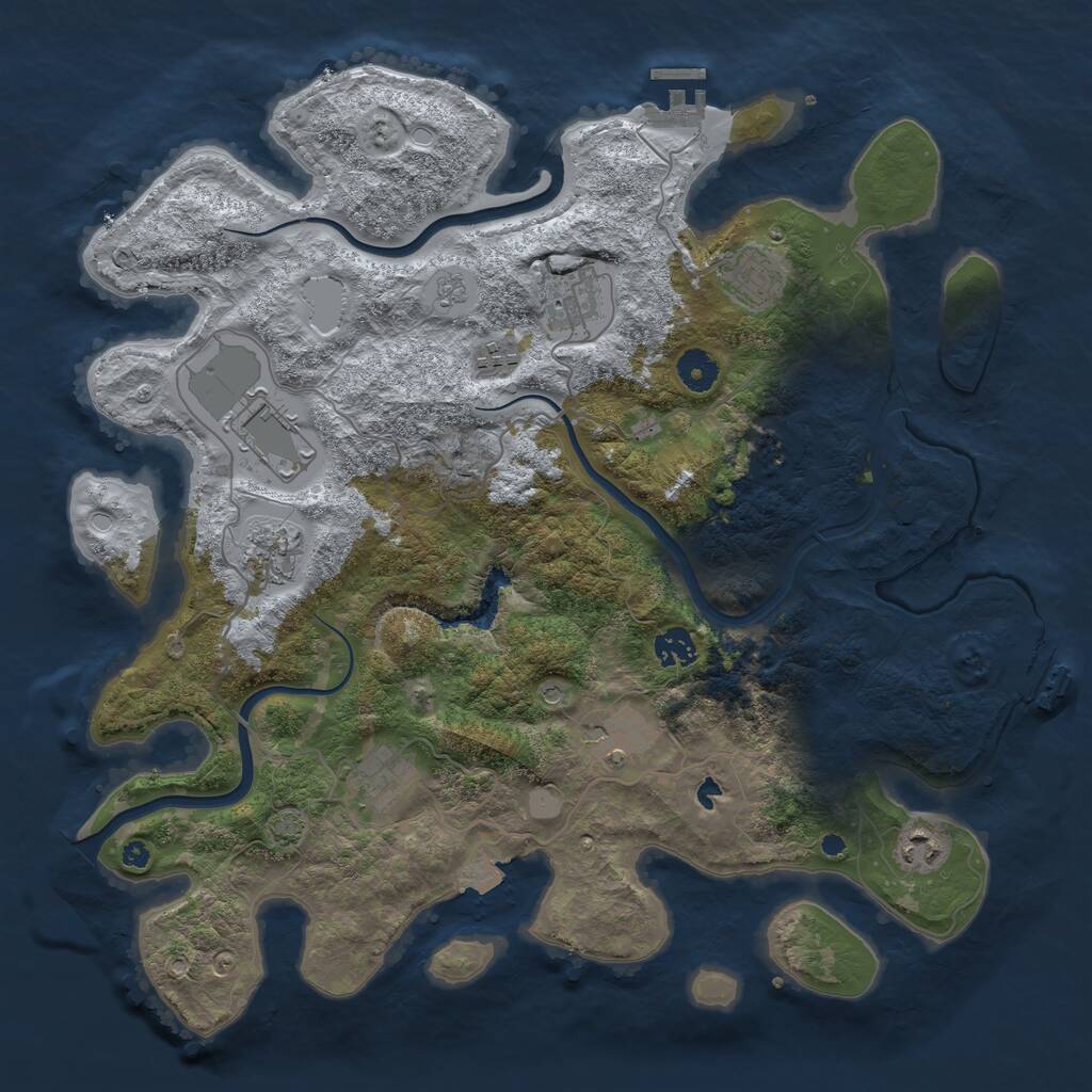Rust Map: Procedural Map, Size: 4000, Seed: 217581455, 15 Monuments