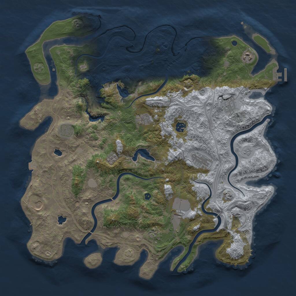 Rust Map: Procedural Map, Size: 4500, Seed: 3800019, 15 Monuments