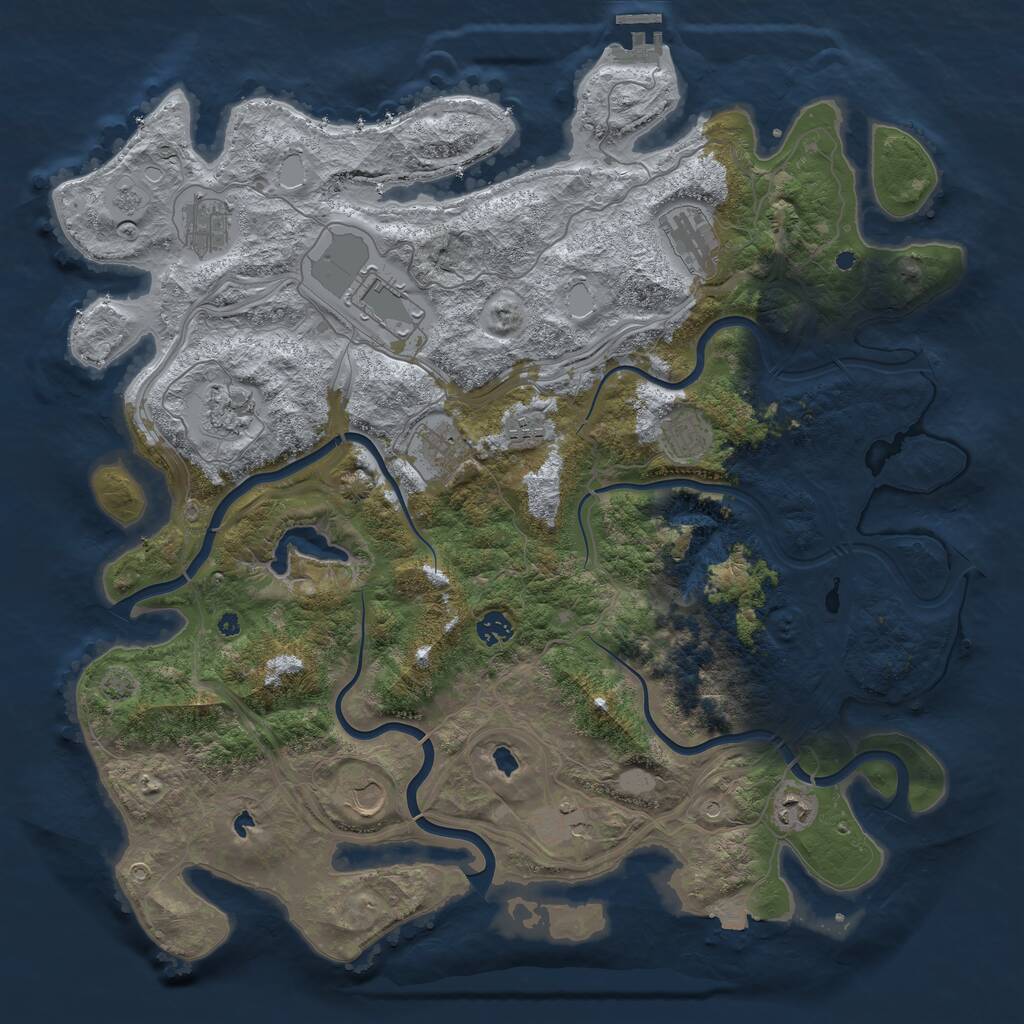 Rust Map: Procedural Map, Size: 4500, Seed: 940206461, 16 Monuments