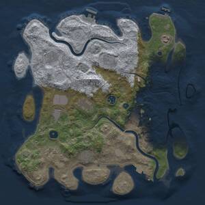 Thumbnail Rust Map: Procedural Map, Size: 3700, Seed: 665606, 16 Monuments