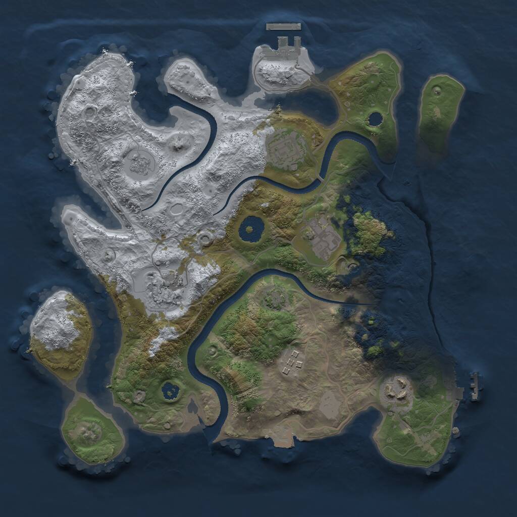 Rust Map: Procedural Map, Size: 3000, Seed: 190316518, 11 Monuments