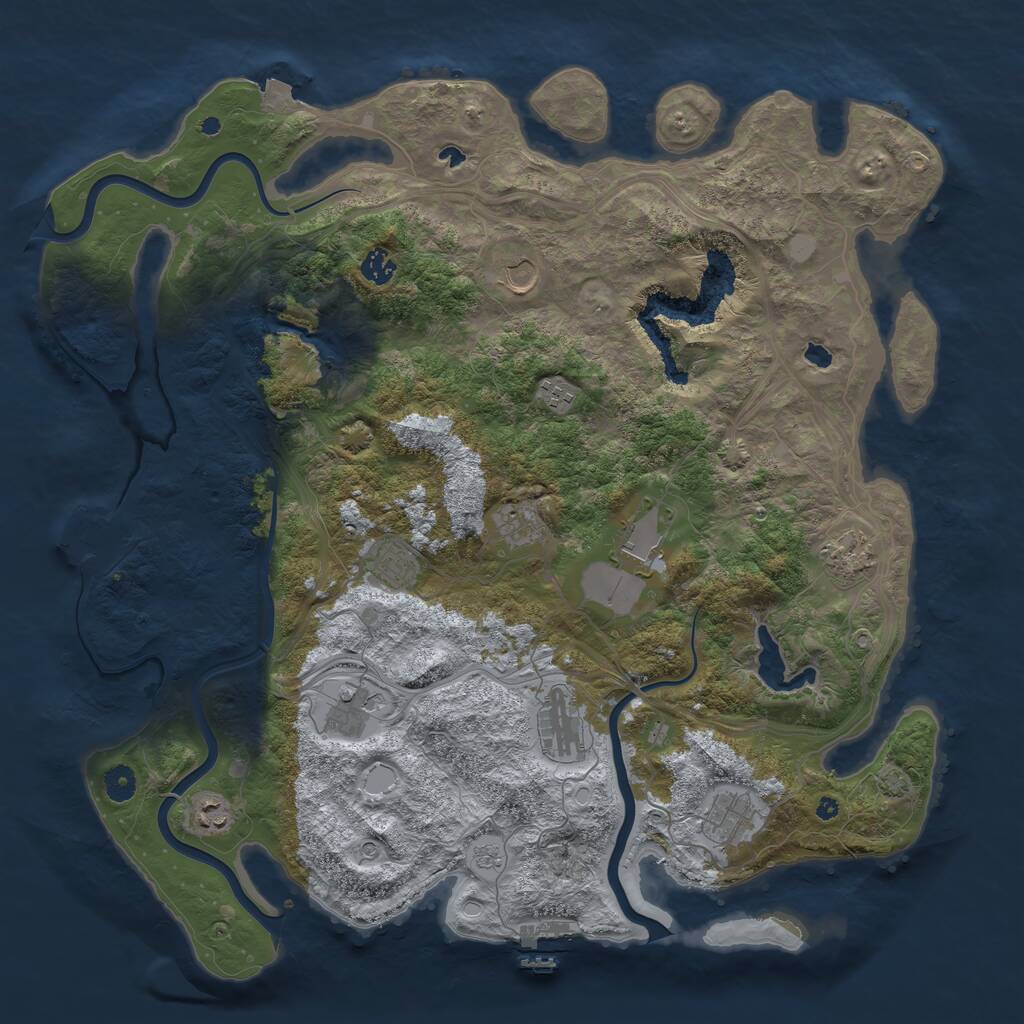 Rust Map: Procedural Map, Size: 4502, Seed: 99869841, 17 Monuments