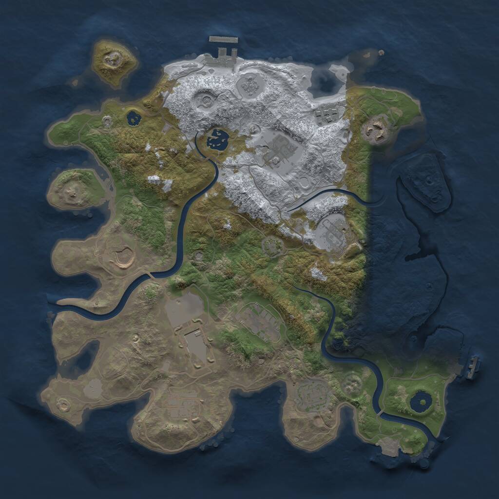 Rust Map: Procedural Map, Size: 3500, Seed: 1653426648, 16 Monuments