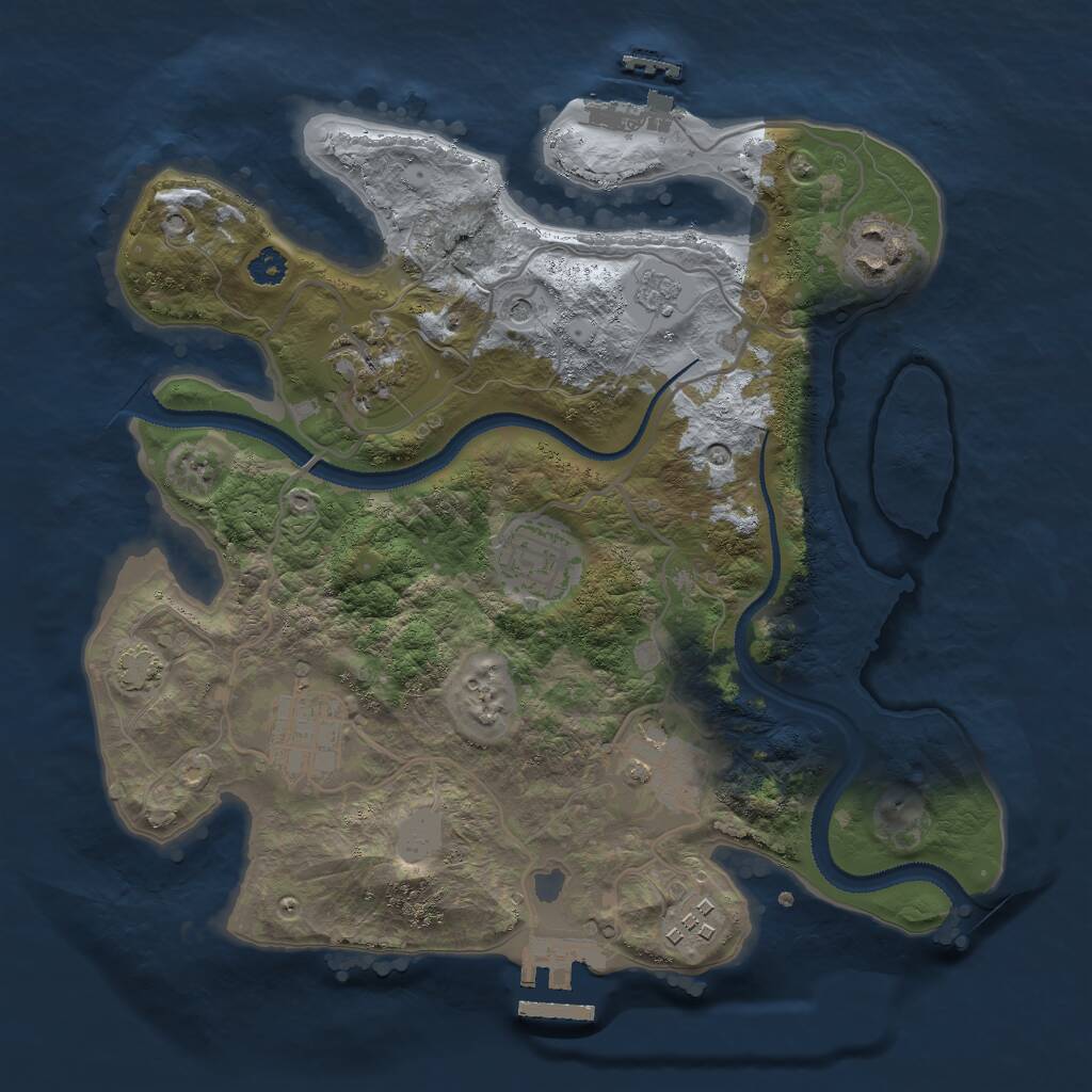 Rust Map: Procedural Map, Size: 2900, Seed: 78350163, 12 Monuments
