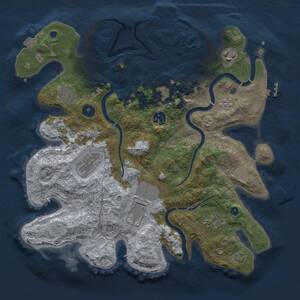 Thumbnail Rust Map: Procedural Map, Size: 3500, Seed: 204386219, 14 Monuments