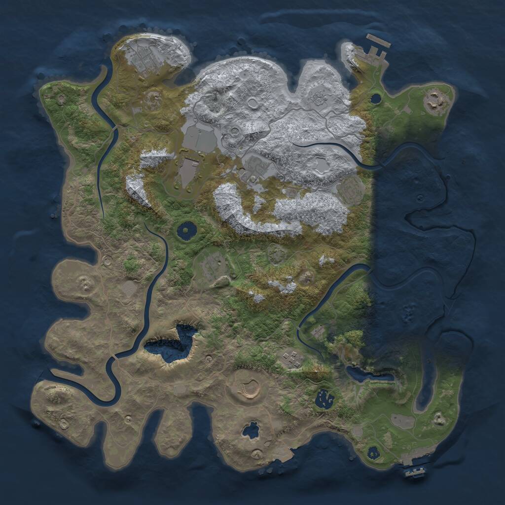 Rust Map: Procedural Map, Size: 4000, Seed: 17283089, 15 Monuments