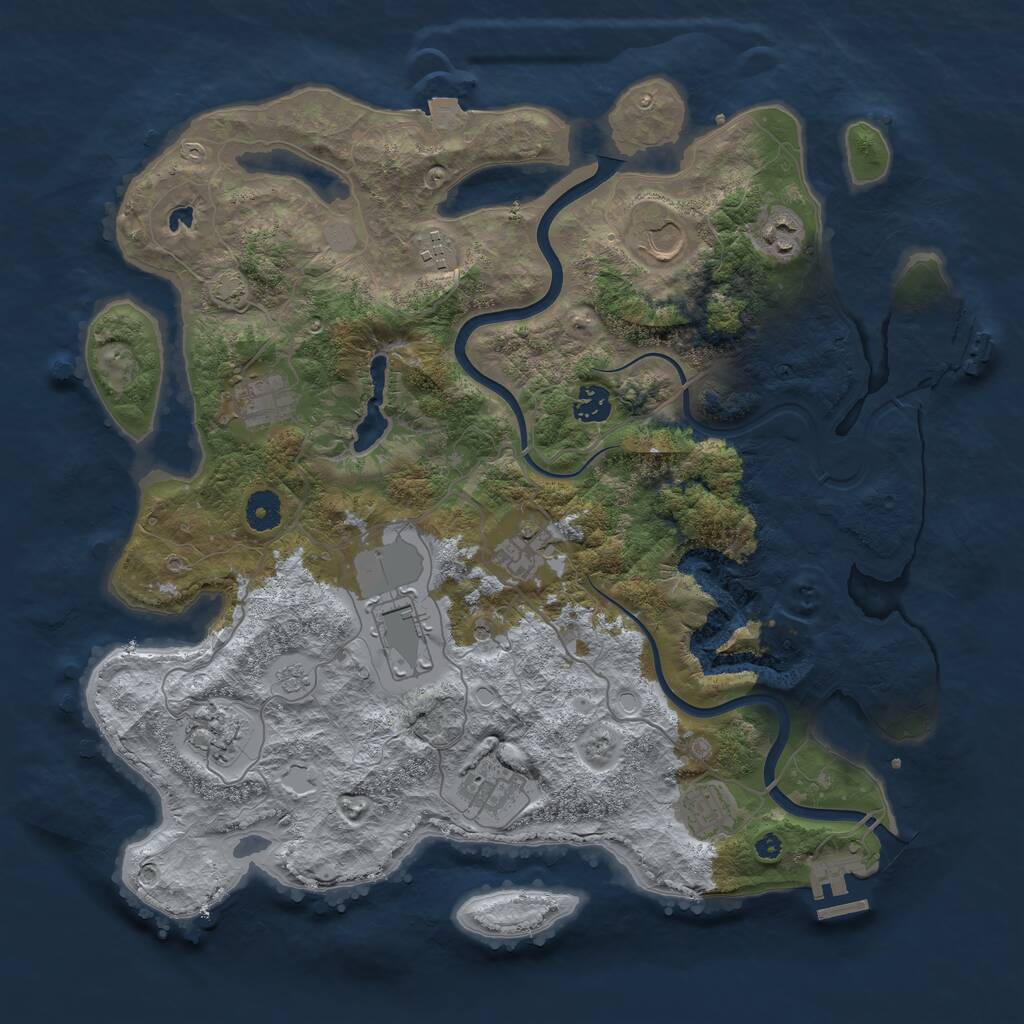 Rust Map: Procedural Map, Size: 4000, Seed: 1245770, 16 Monuments
