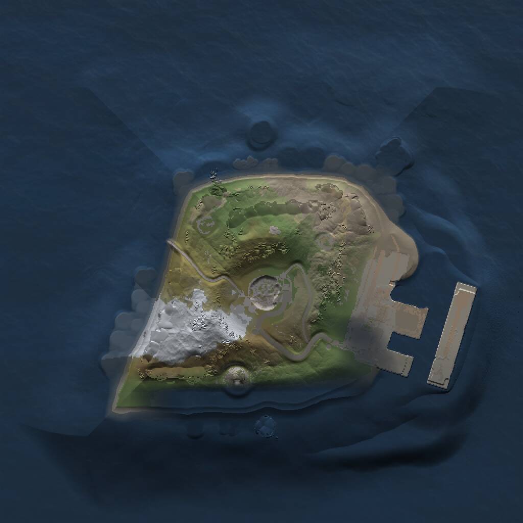 Rust Map: Procedural Map, Size: 1000, Seed: 380837633, 3 Monuments