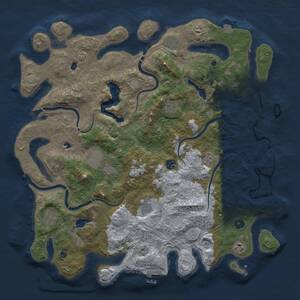 Thumbnail Rust Map: Procedural Map, Size: 4500, Seed: 1891513130, 14 Monuments